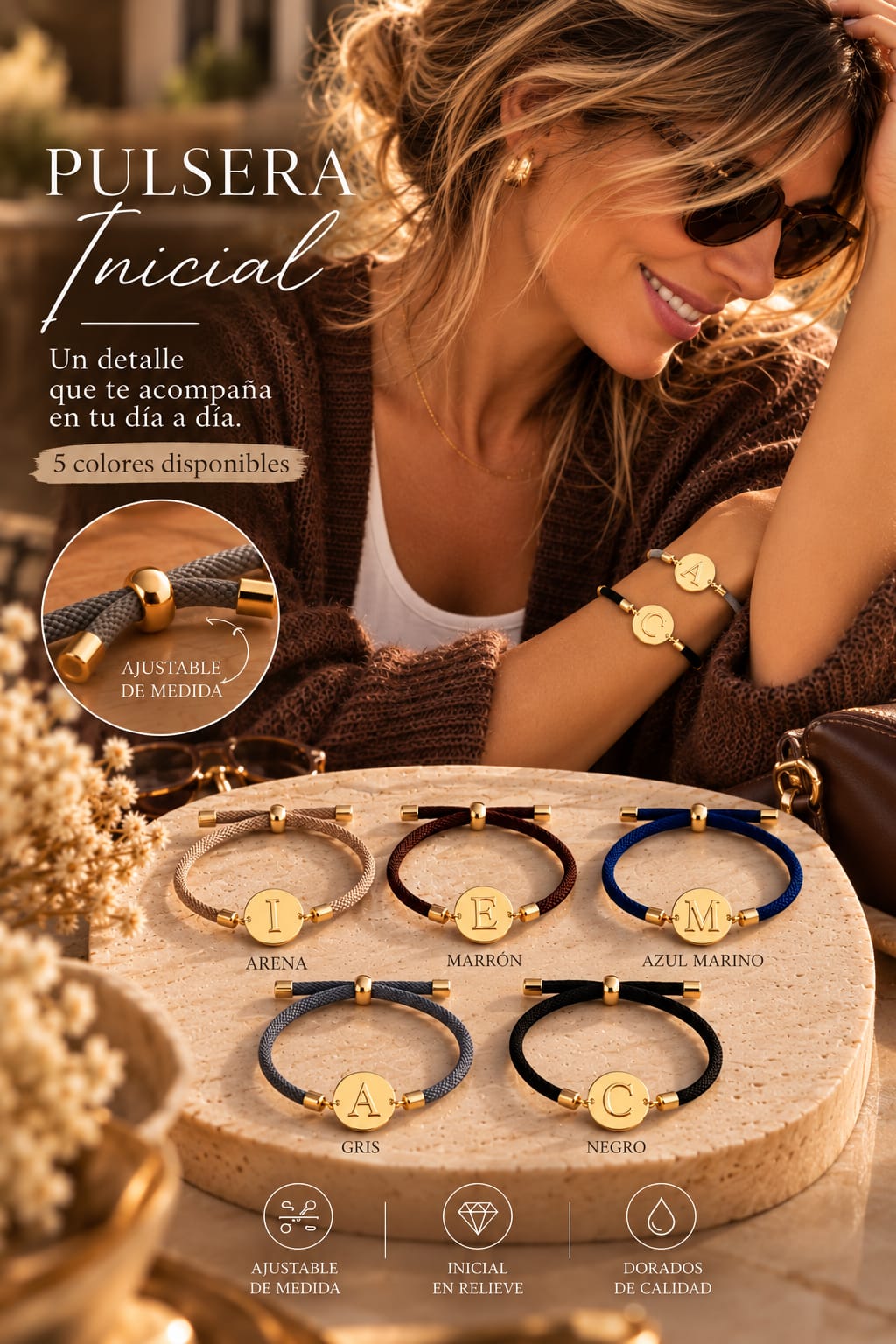 Pulsera cordón INICIAL - Imagen 2